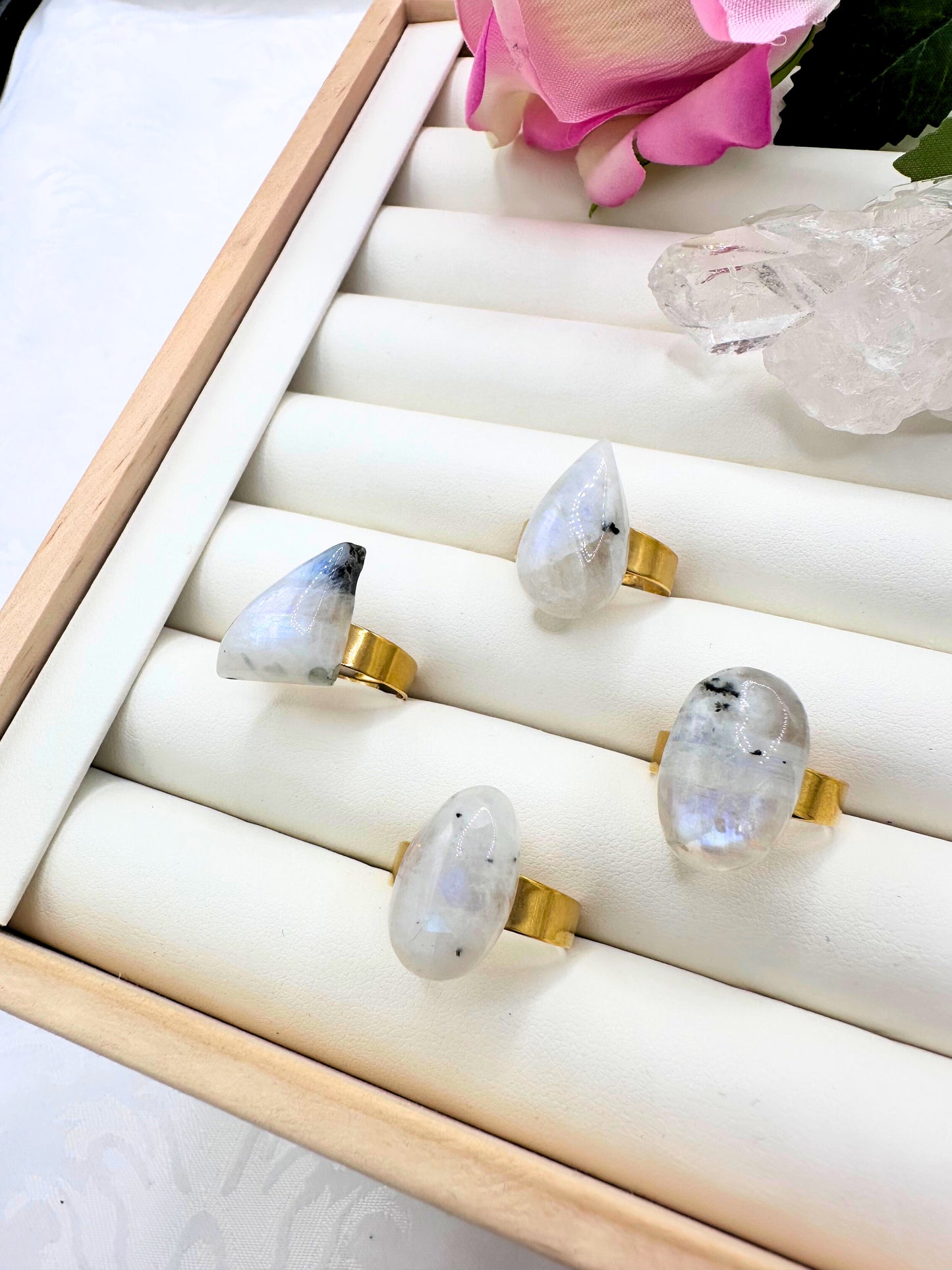 Anello Labradorite Bianca oro