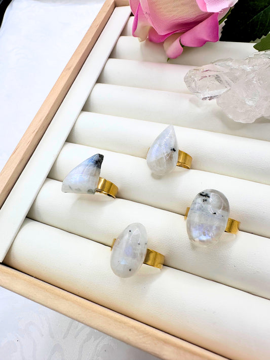 Anello Labradorite Bianca oro