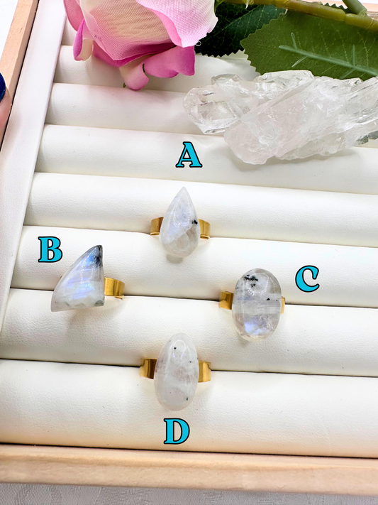 Anello Labradorite Bianca oro