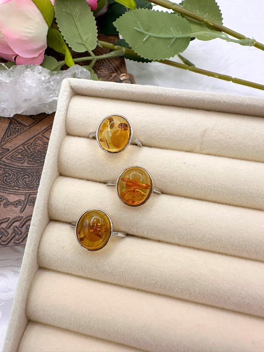 Anello Ambra - argento 925