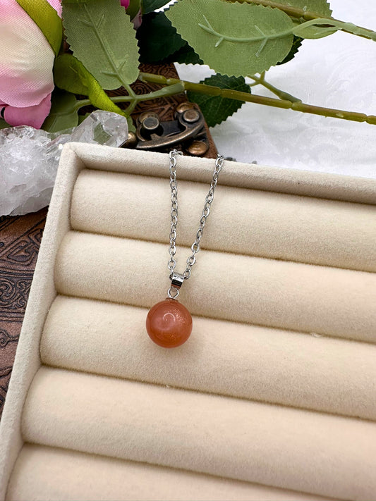 Collana Sfera Pietra di Luna Pesca