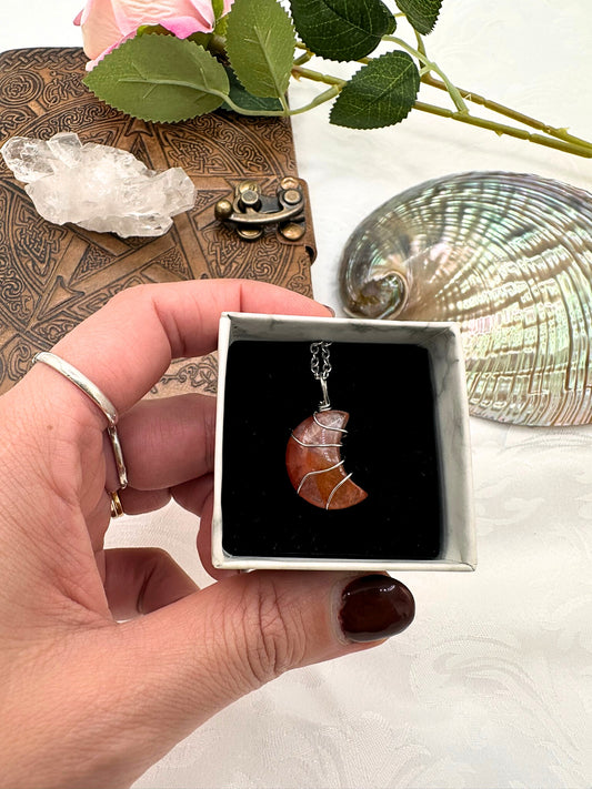 Collana Luna in Quarzo Ematoide