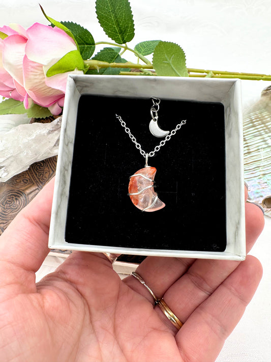 Collana Luna in Quarzo Ematoide
