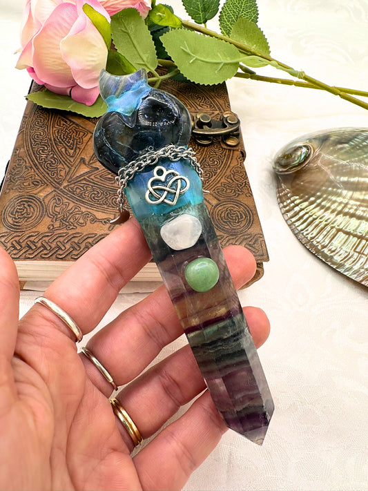 Scettro in Fluorite e Labradorite